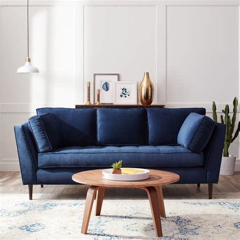 decorating with navy blue couch.